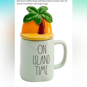 Rae Dunn “On Island Time” 16oz Mug with Decorative Cover to protect drink. Decor